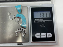 Load image into Gallery viewer, Calvin Begay, Touch of Santa Fe, Inlay Turquoise Kokopelli Pendant