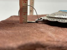 Load image into Gallery viewer, 3 Inch Turquoise Shadowbox Bearpaw Pendant by Navajo Wilbur Musket