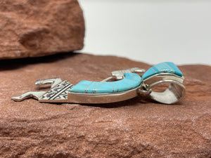 Calvin Begay, Touch of Santa Fe, Inlay Turquoise Kokopelli Pendant