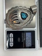 Load image into Gallery viewer, 3 Inch Turquoise Shadowbox Bearpaw Pendant by Navajo Wilbur Musket