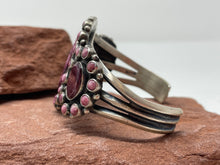 Load image into Gallery viewer, Purple Spiny Oyster Cluster 6.5in Cuff by Navajo Dean Brown