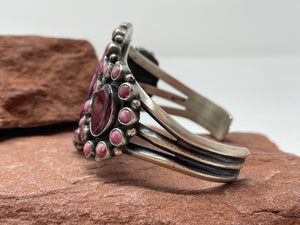 Purple Spiny Oyster Cluster 6.5in Cuff by Navajo Dean Brown