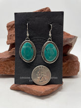 Load image into Gallery viewer, 2 Inch Turquoise Hook Earrings signed ‘HL’