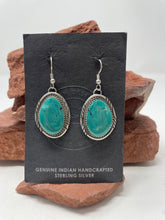 Load image into Gallery viewer, 2 Inch Turquoise Hook Earrings signed ‘HL’