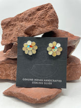 Load image into Gallery viewer, Zuni Sunface Abalone Clip-on Earrings Signed