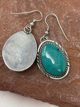 Load image into Gallery viewer, 2 Inch Turquoise Hook Earrings signed ‘HL’