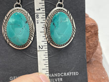 Load image into Gallery viewer, 2 Inch Turquoise Hook Earrings signed ‘HL’