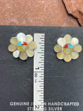 Load image into Gallery viewer, Zuni Sunface Abalone Clip-on Earrings Signed