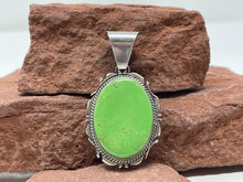 Load image into Gallery viewer, Two Inch Gaspeite Pendant By Navajo Donovan Skeet