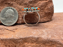 Load image into Gallery viewer, Turquoise and Coral Zuni Needlepoint 4 Piece Jewelry Set by Edmund Cooeyate