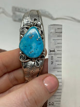 Load image into Gallery viewer, 7 Inch Turquoise [with pyrite] Bracelet Stamped ‘R’ by Artist