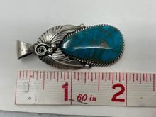 Load image into Gallery viewer, 2 Inch Turquoise Pendant by Navajo Augustine Largo