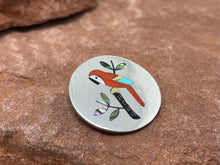 Load image into Gallery viewer, Zuni Inlay Macaw PINdant handmade by Sanford Edaakie
