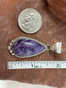 2 inch High Dome Charoite Pendant by Running Bear Shop