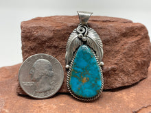 Load image into Gallery viewer, 2 Inch Turquoise Pendant by Navajo Augustine Largo