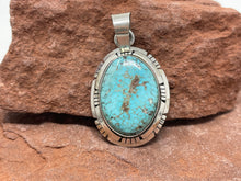 Load image into Gallery viewer, 1.5 Inch Kingman Turquoise Pendant by Navajo Scott Skeets