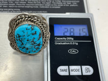 Load image into Gallery viewer, Size 13 Sleeping Beauty Turquoise Ring by Navajo Mike Thomas Jr