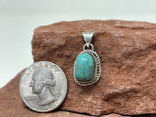 Load image into Gallery viewer, Spiderweb Blue Sonoran Turquoise Pendant by Kewa Artist Isaiah Chavez