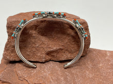 Load image into Gallery viewer, Turquoise and Coral Zuni Needlepoint 4 Piece Jewelry Set by Edmund Cooeyate