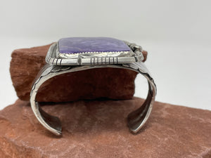 Large Stone Charoite Bracelet by Navajo Gilbert Adakai