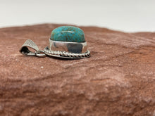 Load image into Gallery viewer, Spiderweb Blue Sonoran Turquoise Pendant by Kewa Artist Isaiah Chavez