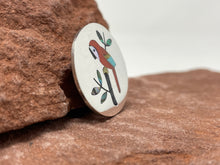 Load image into Gallery viewer, Zuni Inlay Macaw PINdant handmade by Sanford Edaakie