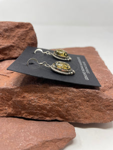 Lab-made Amber Hook Earrings by Navajo Eloise Kee