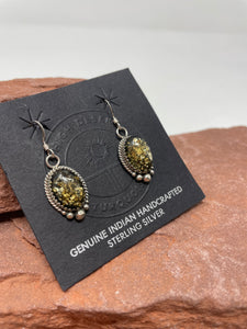 Lab-made Amber Hook Earrings by Navajo Eloise Kee