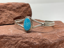 Load image into Gallery viewer, Morenci Turquoise 6.5 inch Bracelet by Navajo Arkie Nelson