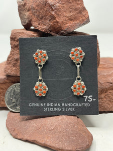 Petite Point Coral Post Earrings by Zuni Delores Peina