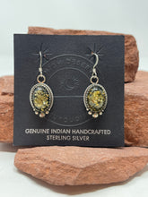 Load image into Gallery viewer, Lab-made Amber Hook Earrings by Navajo Eloise Kee