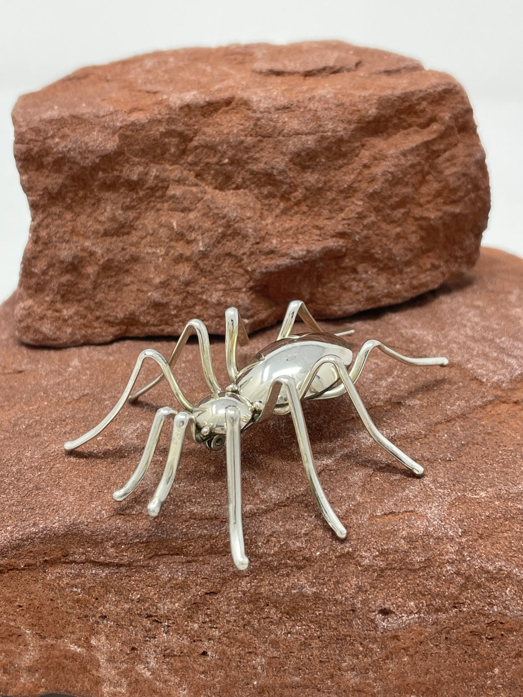 Sterling Silver Spider Pin Handmade by Navajo Esther Spencer