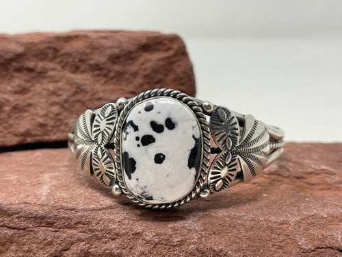 White Buffalo 6.5 Inch Bracelet by Navajo Mary Ann Spencer