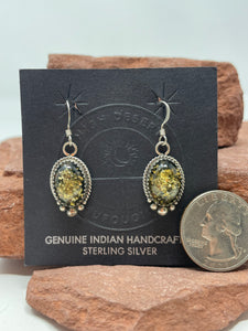 Lab-made Amber Hook Earrings by Navajo Eloise Kee