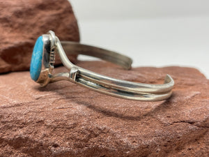 Morenci Turquoise 6.5 inch Bracelet by Navajo Arkie Nelson