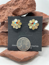 Load image into Gallery viewer, Zuni Sunface Abalone Clip-on Earrings Signed