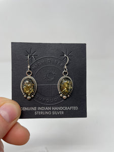 Lab-made Amber Hook Earrings by Navajo Eloise Kee