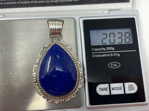 Large Lapis Lazuli Pendant by Navajo Robert Shakey