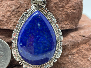 Large Lapis Lazuli Pendant by Navajo Robert Shakey