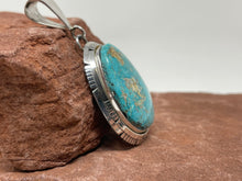 Load image into Gallery viewer, Kingman Turquoise Pendant by Navajo Scott Skeets