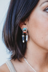 Zuni Don Dewa Pendant & Earrings Set