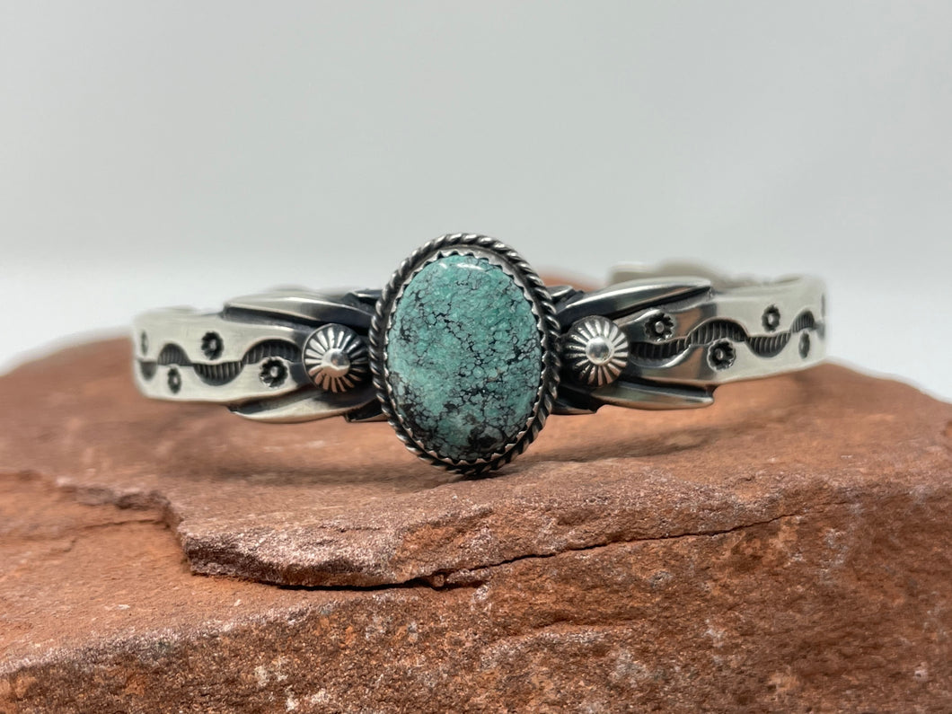 Turquoise Bracelet by Isleta Pueblo Artist Mary Cayatineto