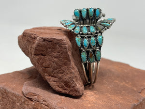 Turquoise Cluster Watch Cuff by Larry Moses Begay