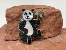 Load image into Gallery viewer, Onyx and MOP Panda PINdant by Zuni Valerie Comosona
