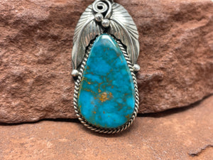 2 Inch Turquoise Pendant by Navajo Augustine Largo