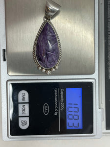 2 inch High Dome Charoite Pendant by Running Bear Shop