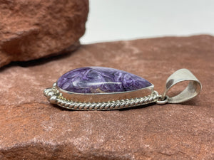 2 inch High Dome Charoite Pendant by Running Bear Shop