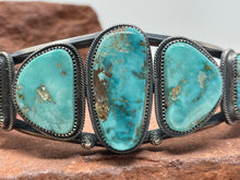 Load image into Gallery viewer, 6.5 Inch Five Stone Turquoise Cuff by Navajo GP