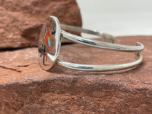 Load image into Gallery viewer, Coral Parrot Overlay Inlay Bracelet by Zuni Sanford Edaakie