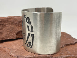 Wide Overlay Hopi Iconography Cuff signed ‘SG’ by artist